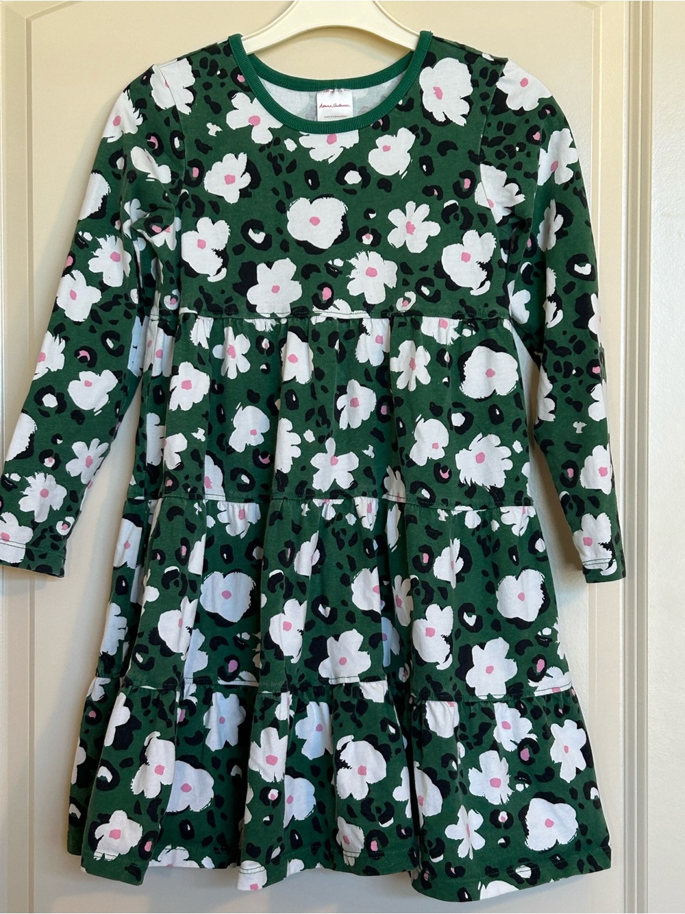 Sz 6-7 Hanna Andersson Long Sleeve Twirl Power Print Dress